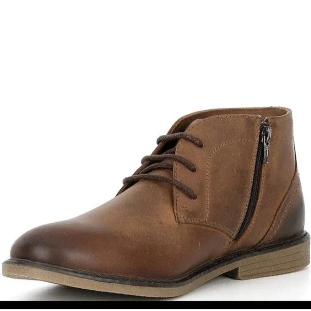 Johnston & Murphy Big Boys Calder Leather Lace Up Chukka Boots Youth  Sz 2 Brown